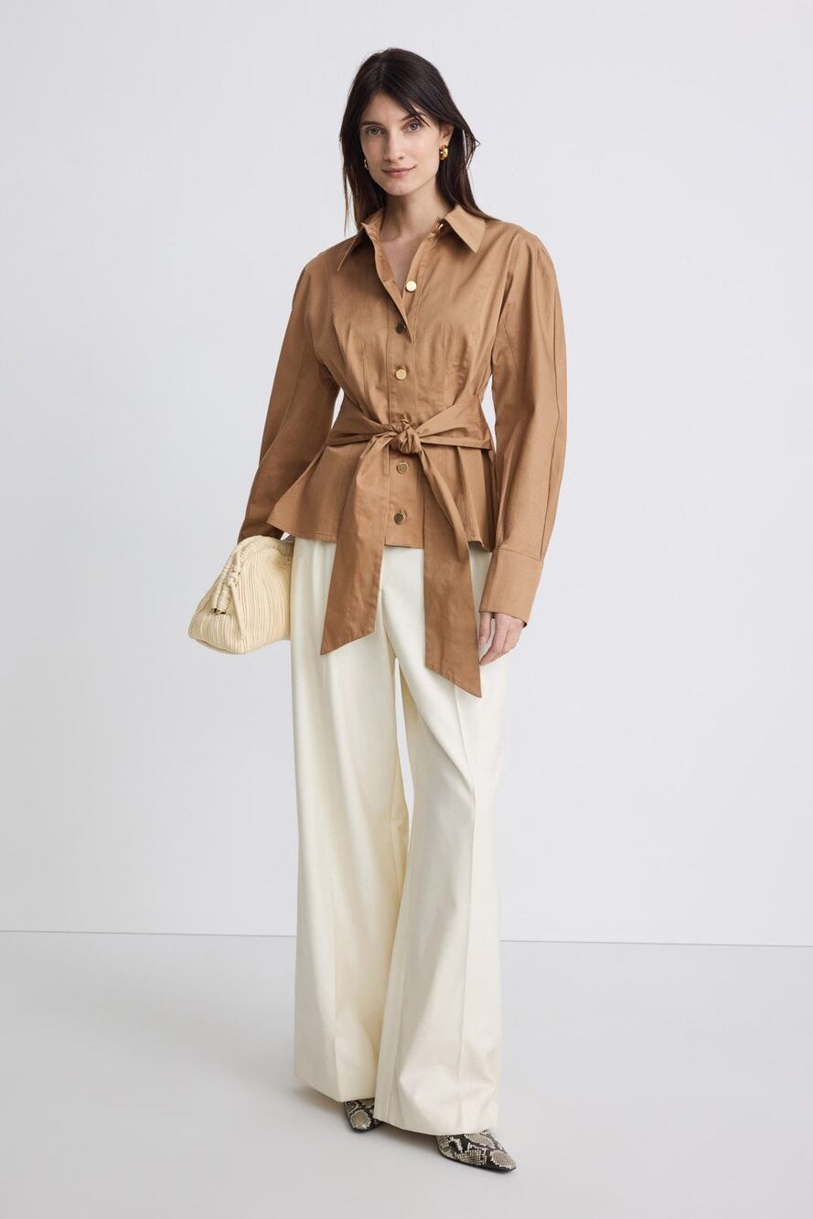 Toccin - Mina Seamed Tie Front Button Down - Size 6